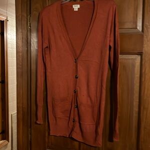 Mossimo rust color button front sweater . Size XS